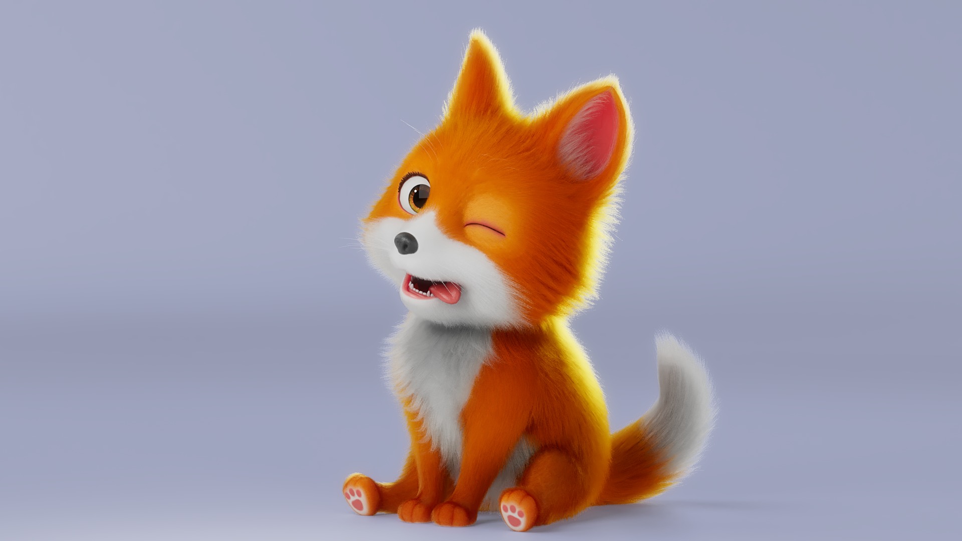 Cartoon Fox Dog Rigged 3D model_7