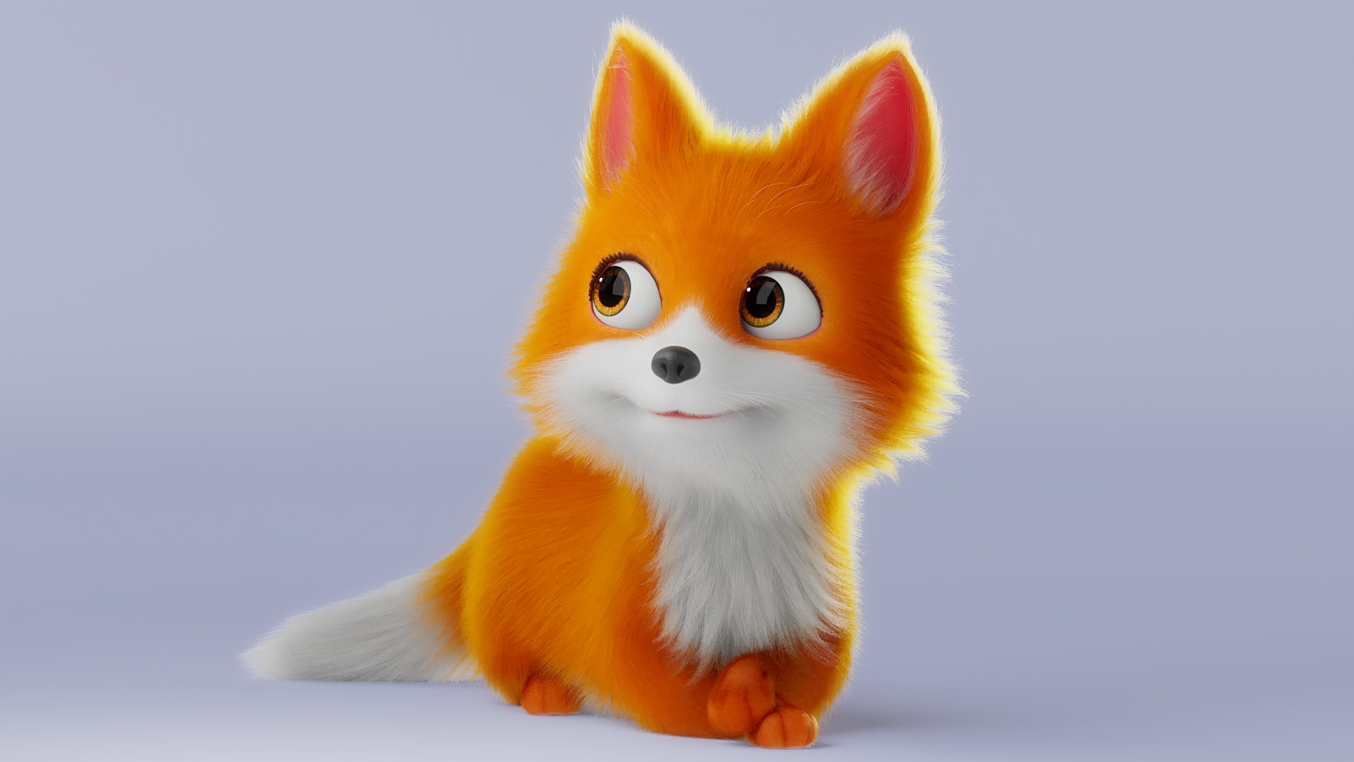 Cartoon Fox Dog Rigged 3D model_2