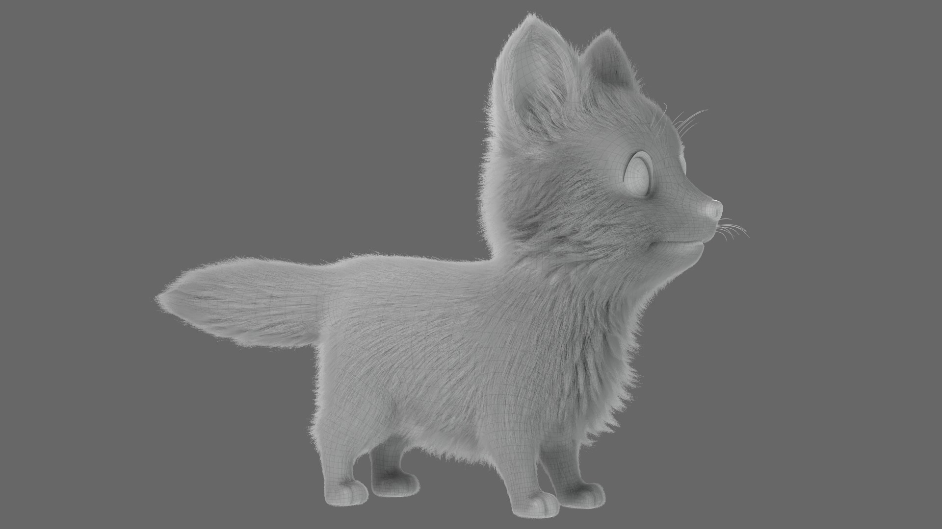 Cartoon Fox Dog Rigged 3D model_25