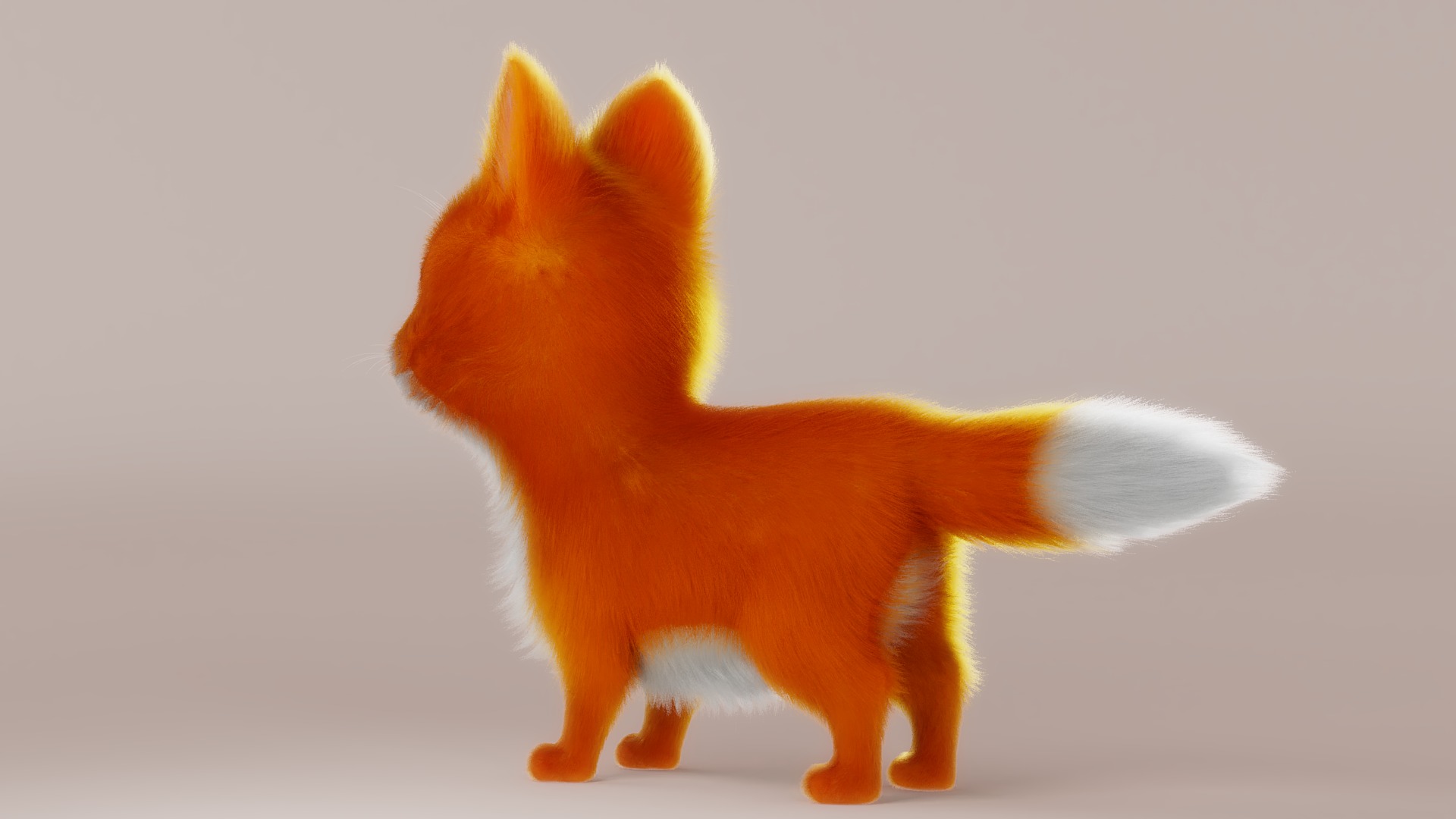 Cartoon Fox Dog Rigged 3D model_15