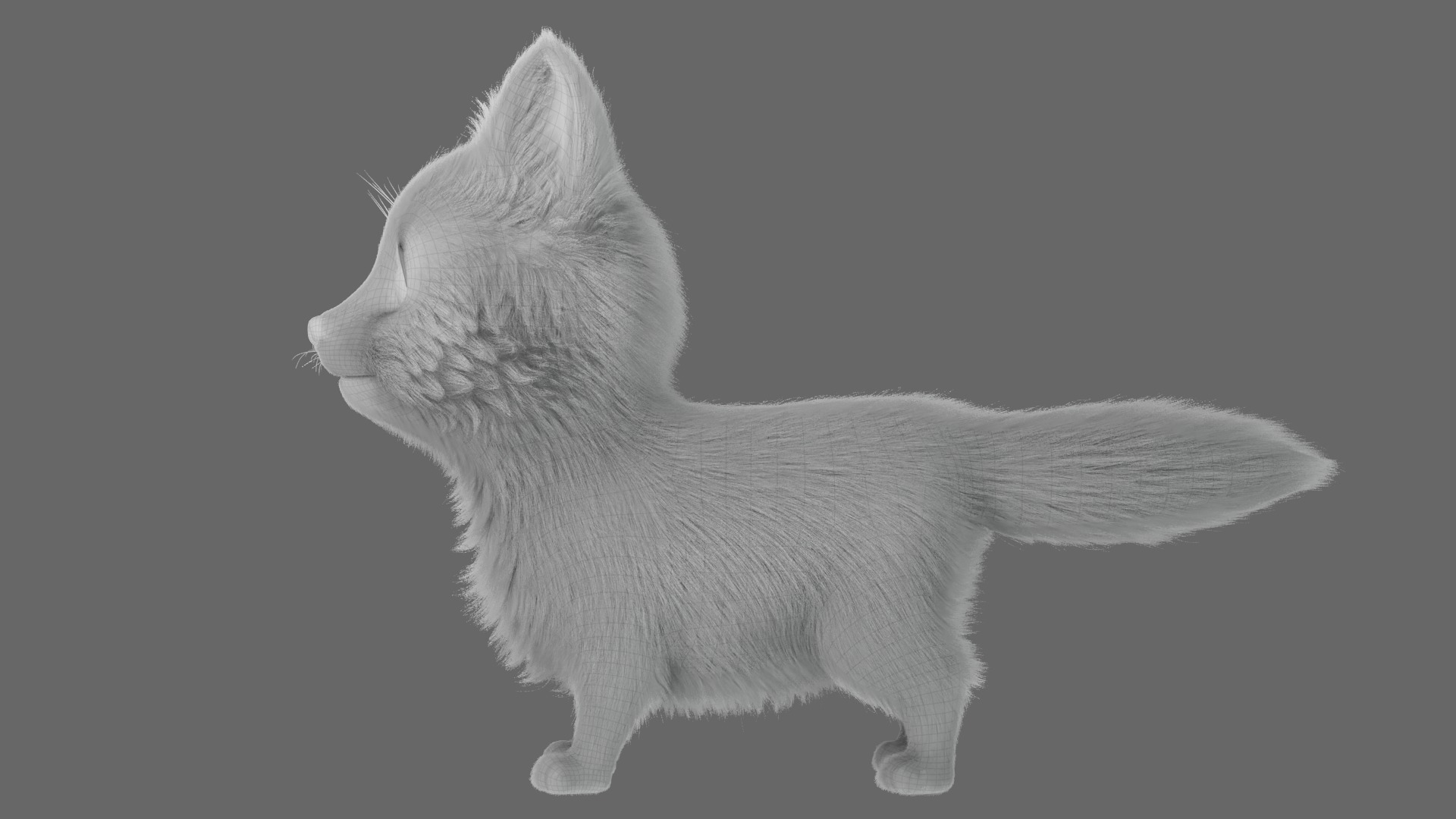 Cartoon Fox Dog Rigged 3D model_21