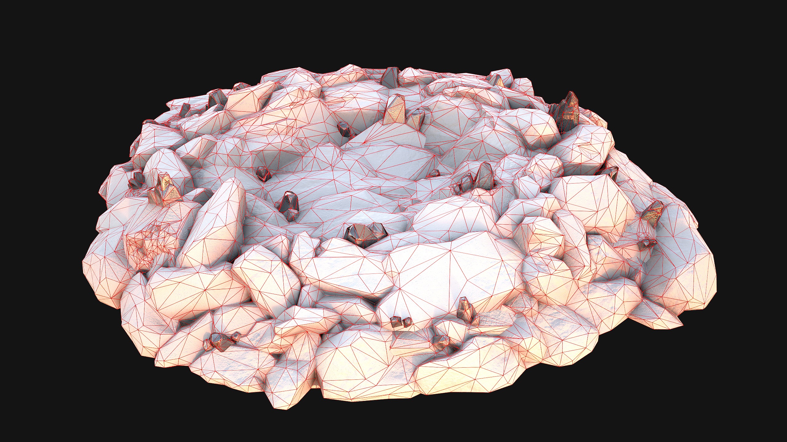 Deposits of Tin Ore Stones and Rocks Low-poly 3D model_31