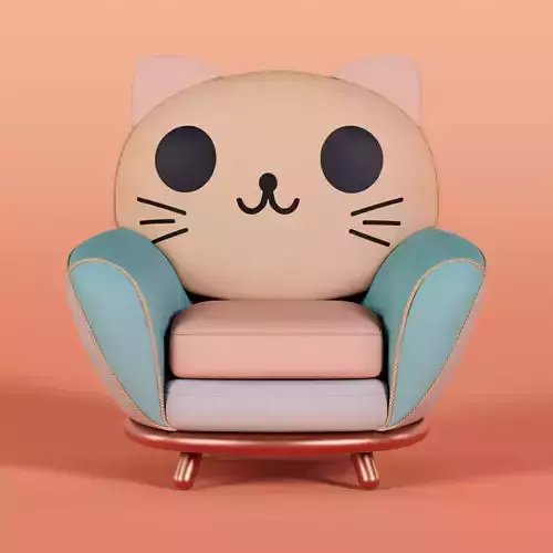 Cat Face Chair 5 3D model