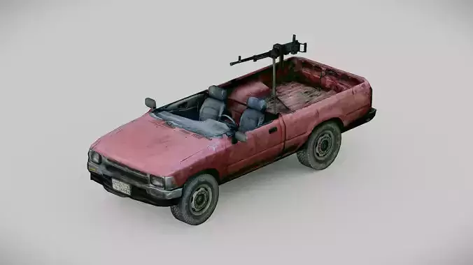 Pick-up Truck Improvised Fighting Vehicle Free low-poly 3D model