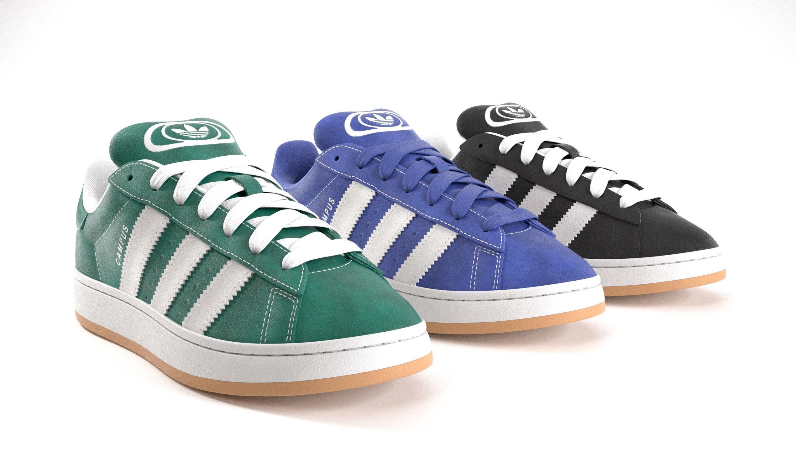 Adidas Campus 00s Suede Pack 1  Low-poly 3D model_1