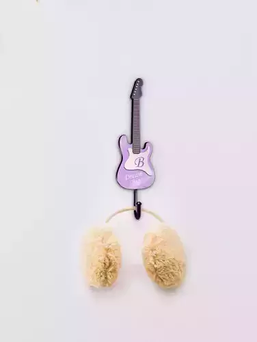 Guitar Hanger  3D Printable Wall Hook with Custom Design