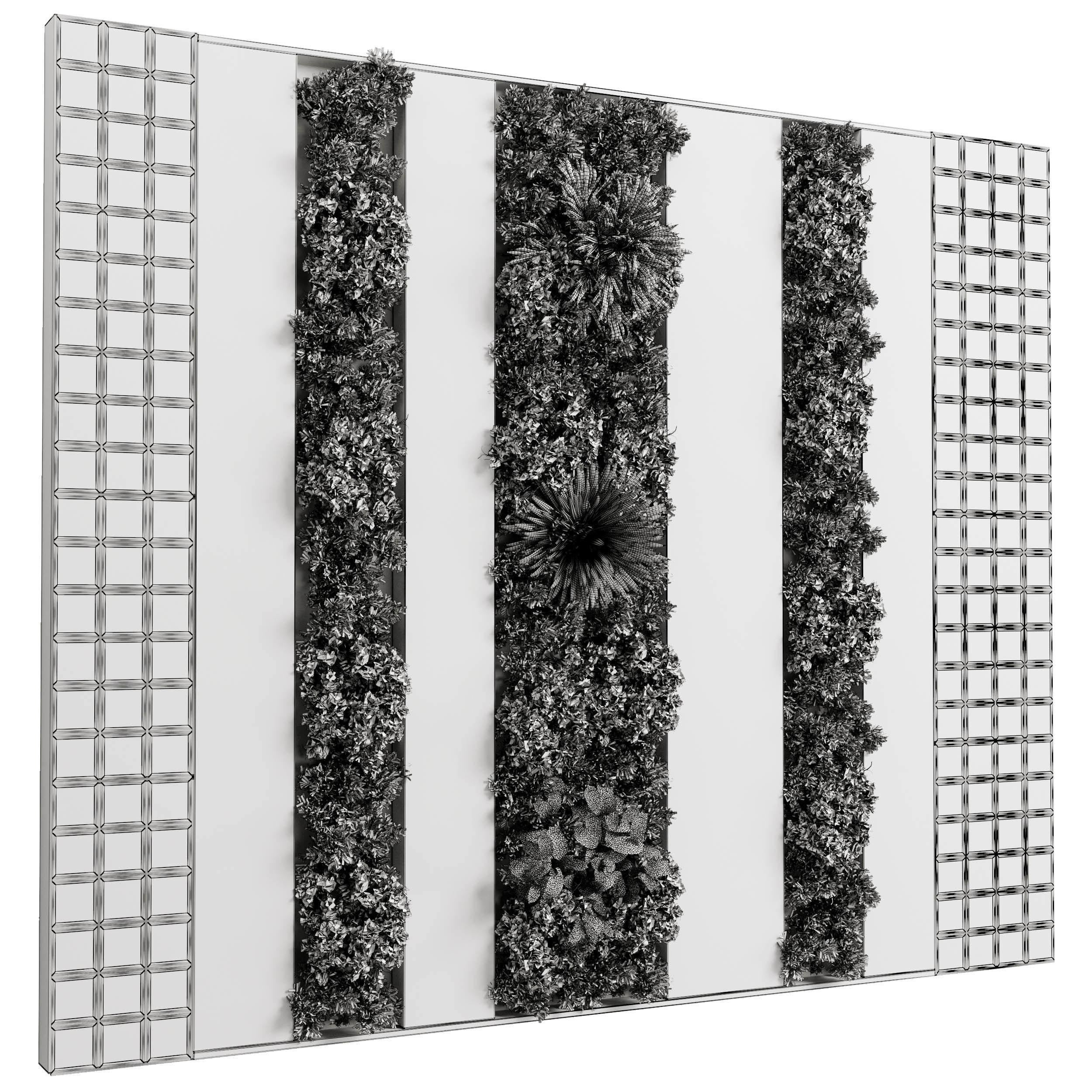 Vertical Garden - Green Wall in a concrete dirty 95 3D model_5