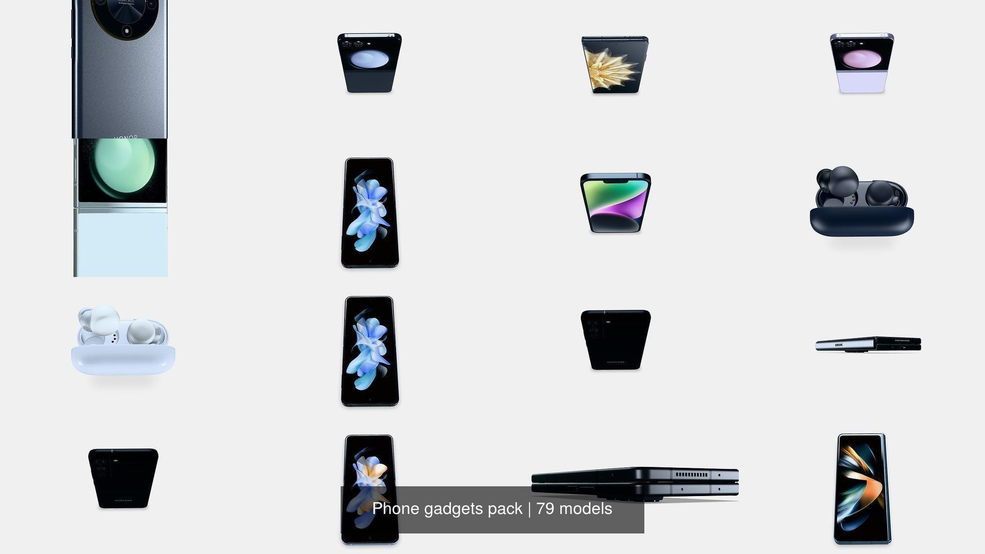 Phone gadgets pack 3D Model Collection_7