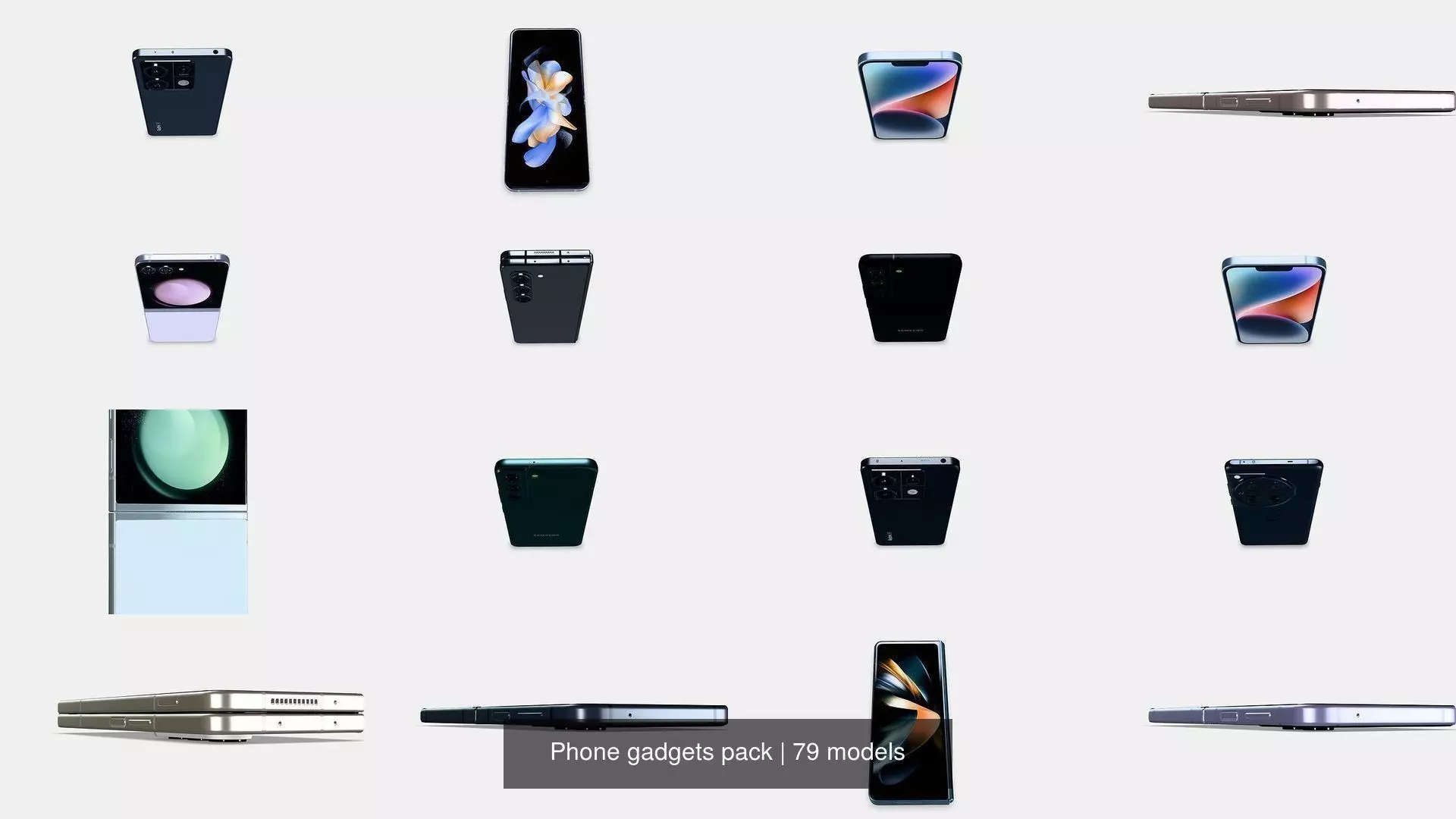 Phone gadgets pack 3D Model Collection_1