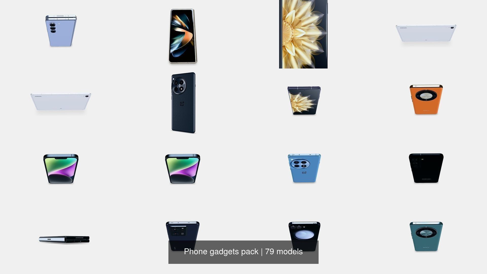 Phone gadgets pack 3D Model Collection_5