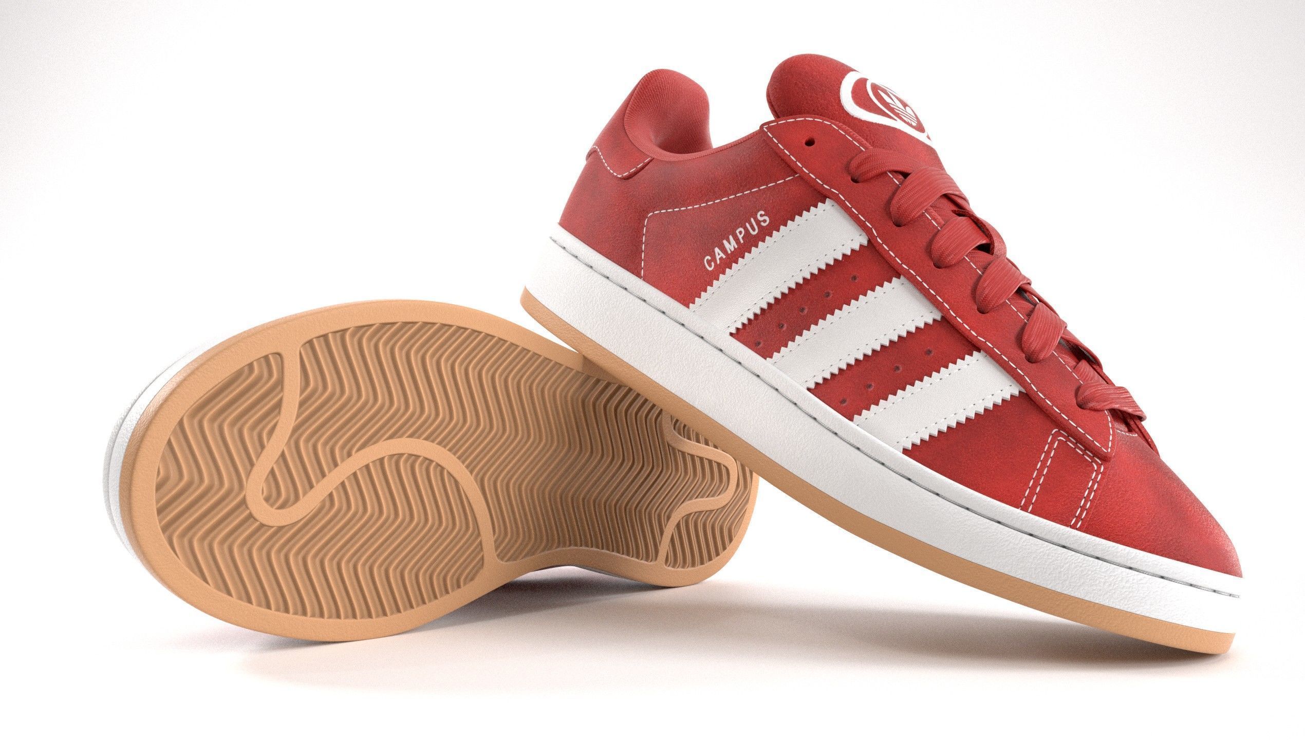 Adidas Campus 00s Suede Pack 2 Low-poly 3D model_13