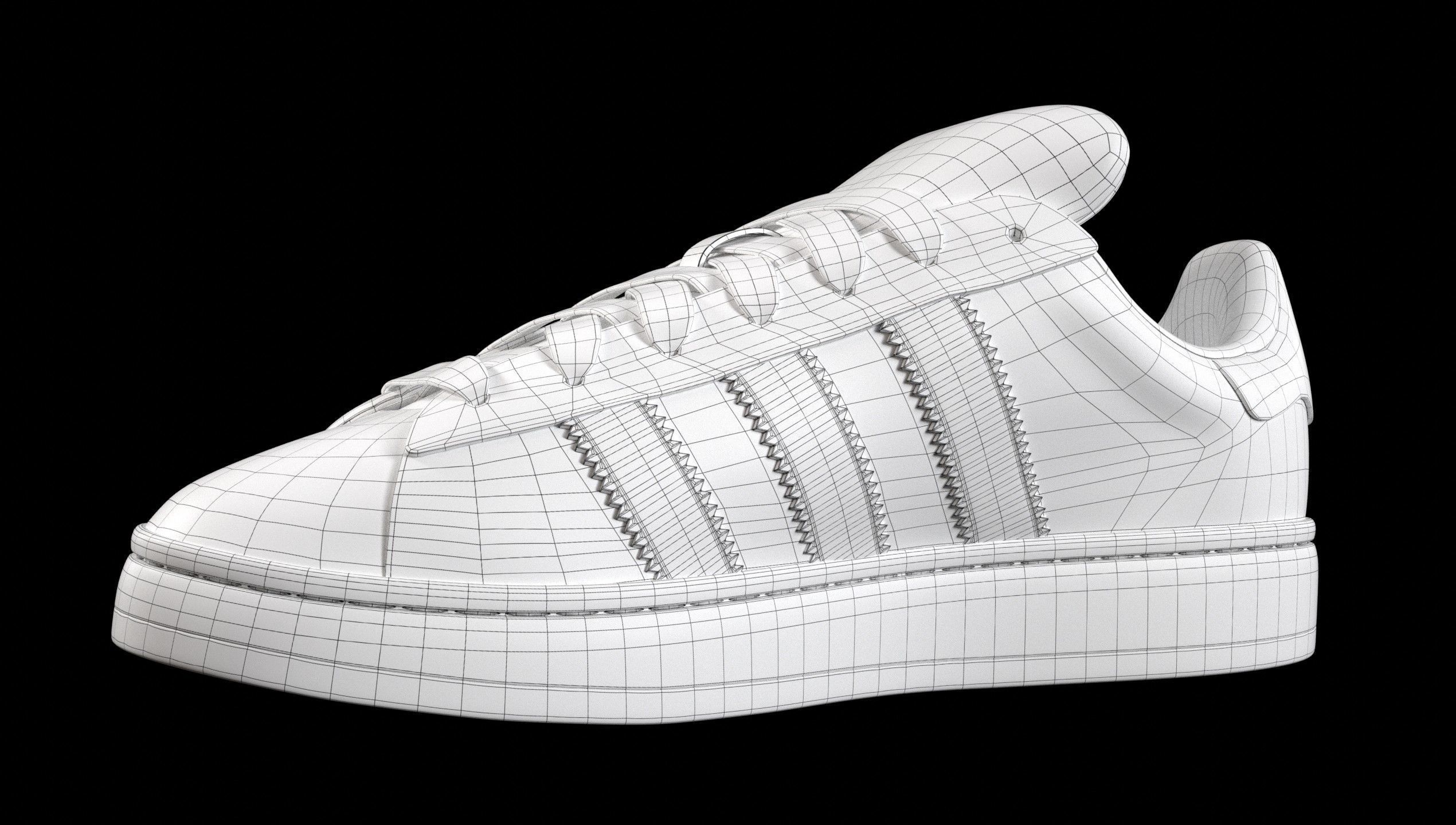 Adidas Campus 00s Suede Pack 2 Low-poly 3D model_19