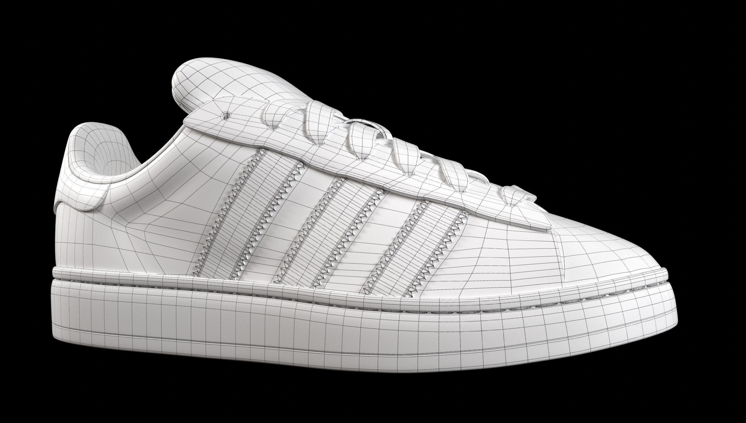 Adidas Campus 00s Suede Pack 2 Low-poly 3D model_3