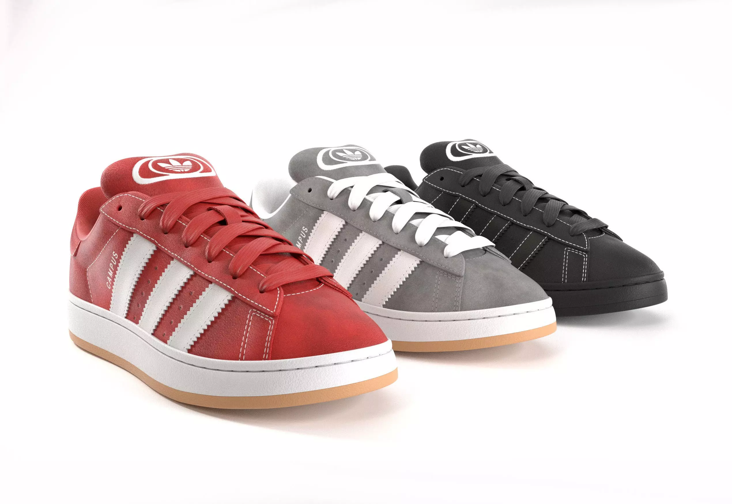 Adidas Campus 00s Suede Pack 2 Low-poly 3D model_0