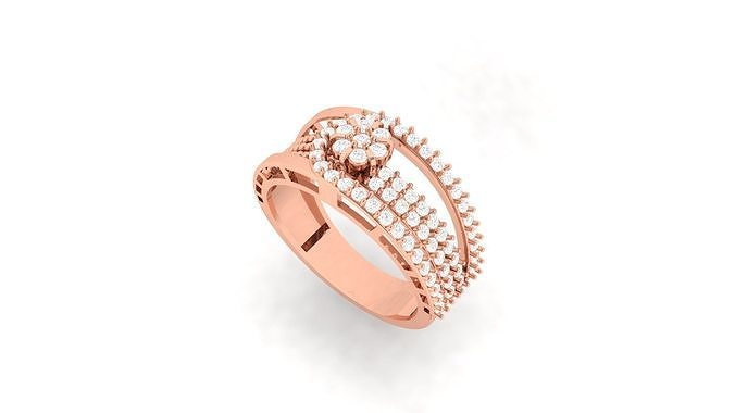 AMAZING ROUND DIAMOND RING  3D print model