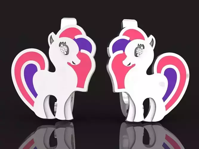 unicorn earrings my little pony 1396