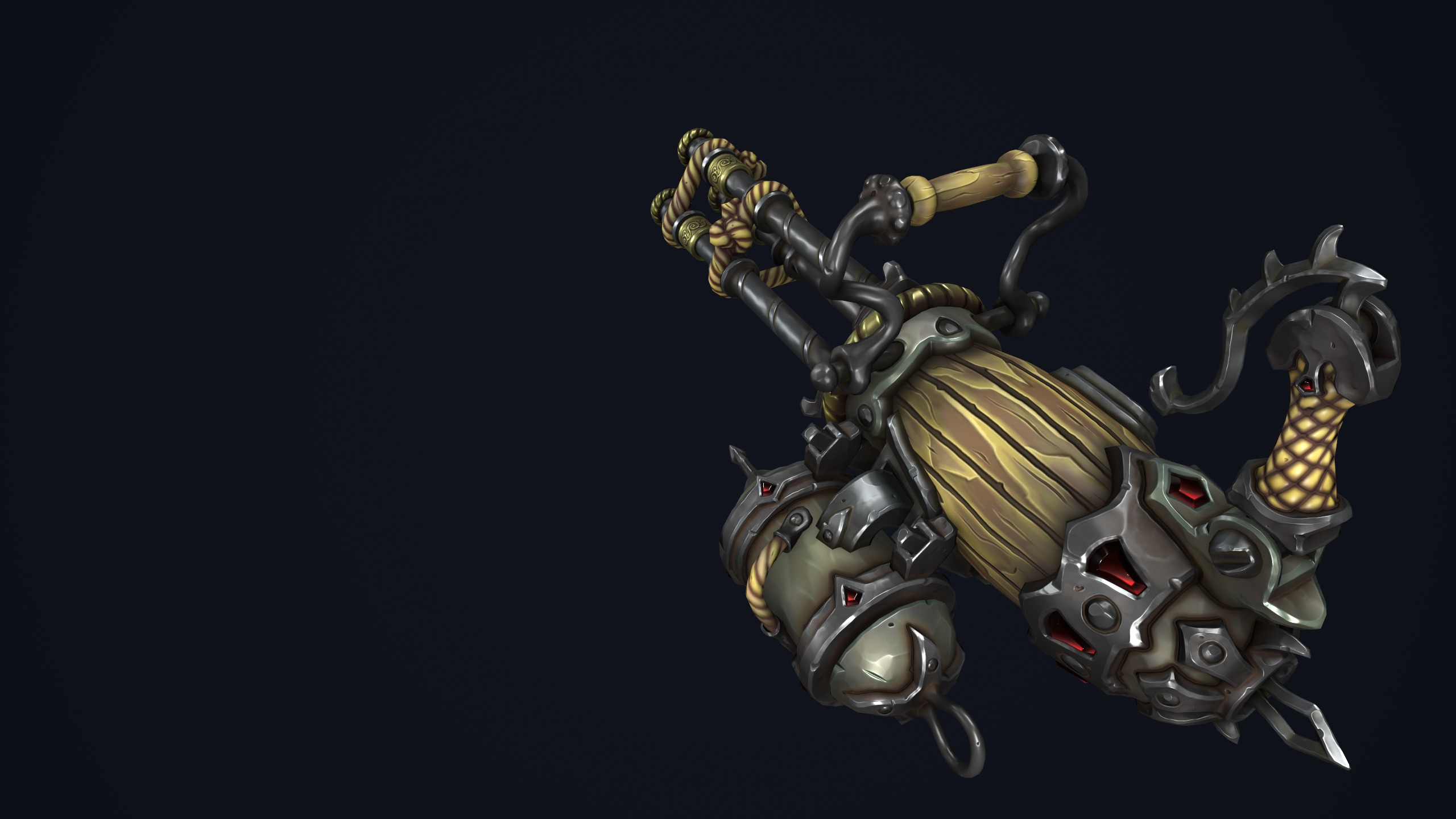 Fantasy pirate minigun Low-poly 3D model_15