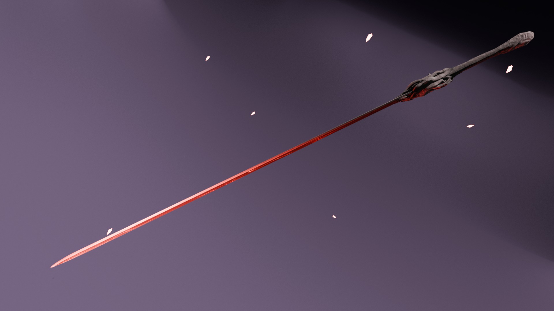 Rooted Red Gem Katana Low-poly 3D model_4