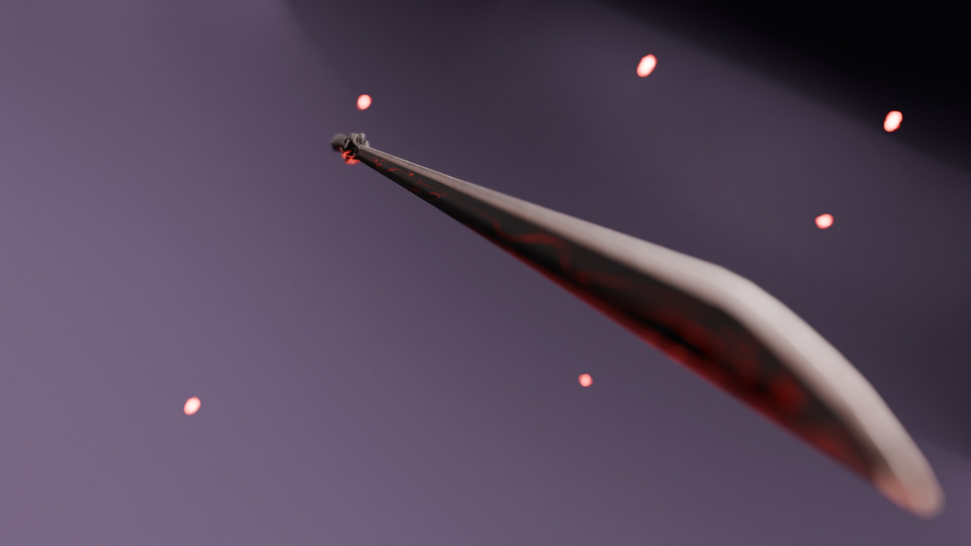 Rooted Red Gem Katana Low-poly 3D model_2