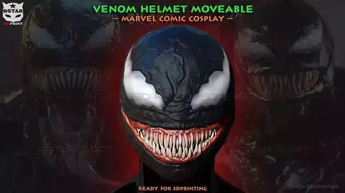 Venom Helmet Moveable - Marvel Movie 2024 3D print model