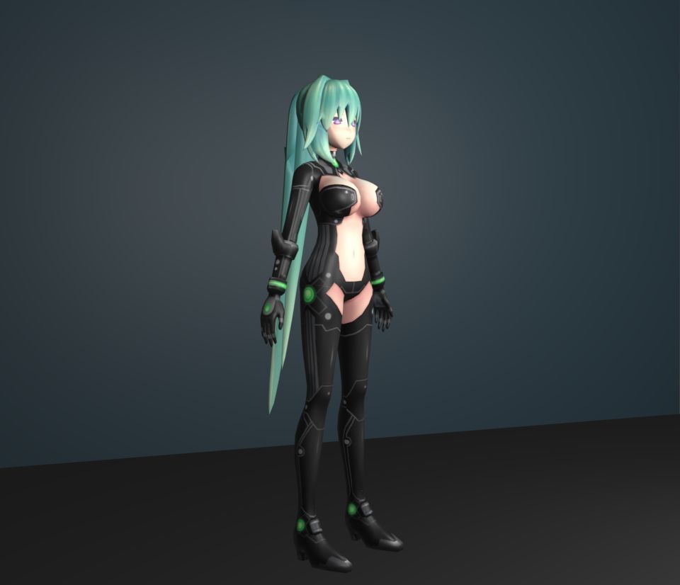 green heart 3D model_3