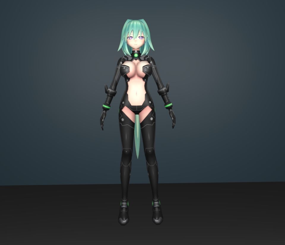 green heart 3D model_1