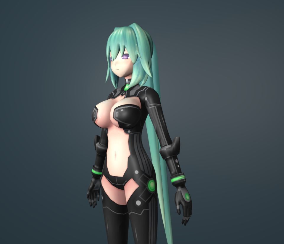 green heart 3D model_2