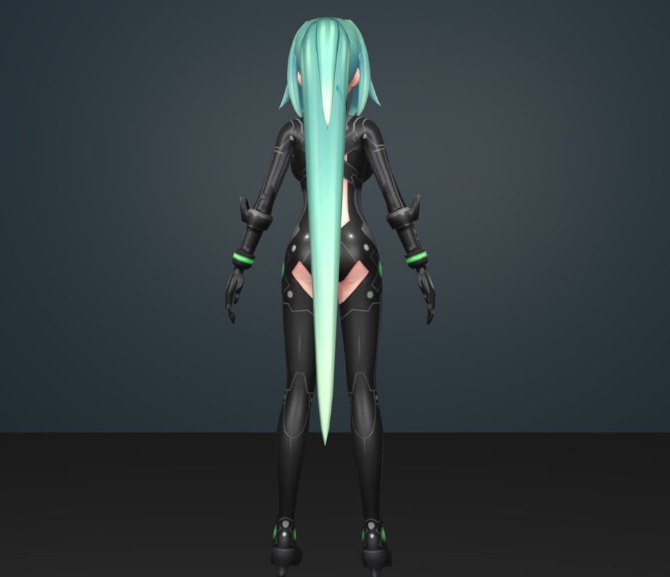 green heart 3D model_4
