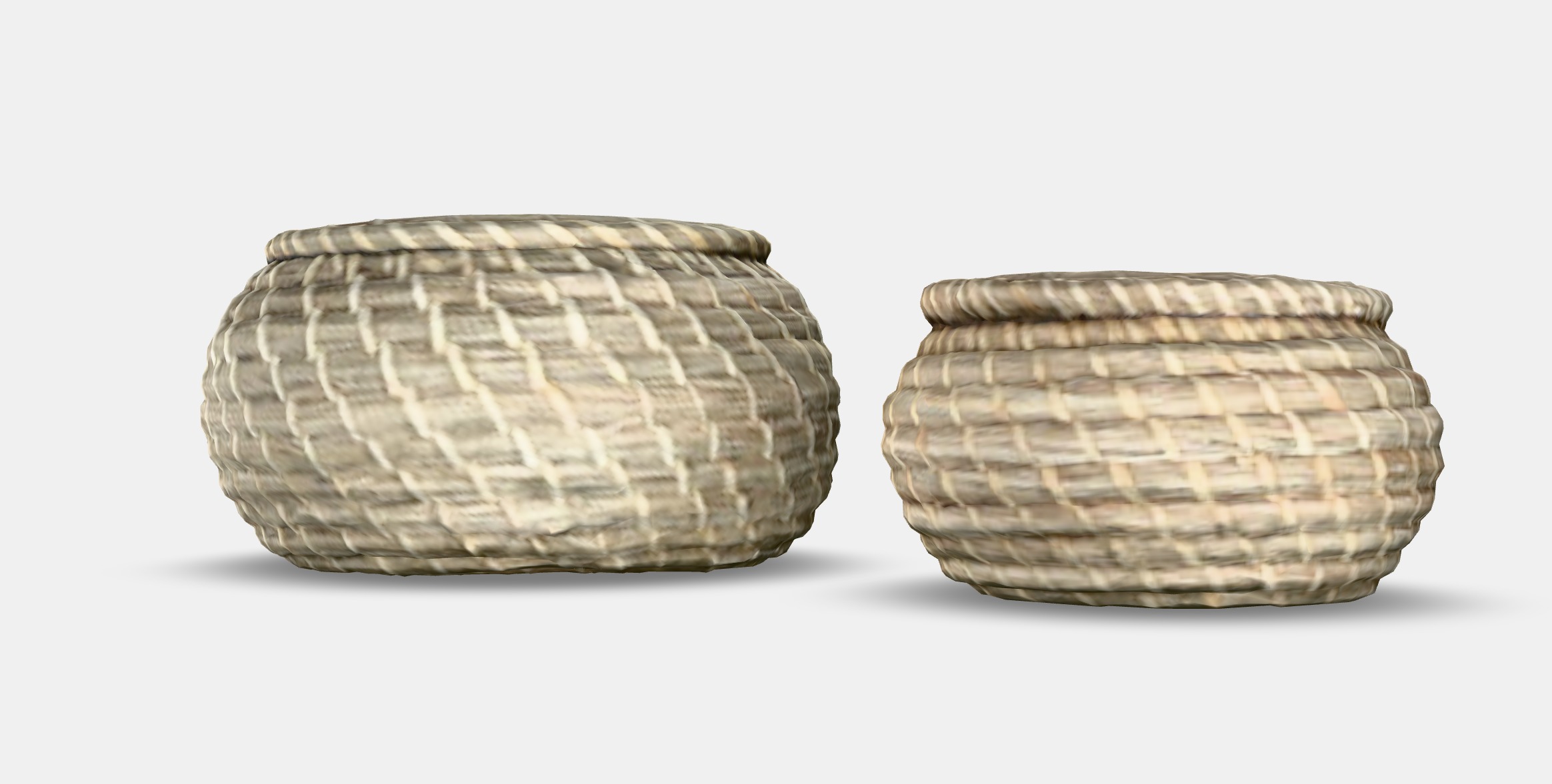 FRYKEN basket with lid set of 3 Low-poly 3D model_6