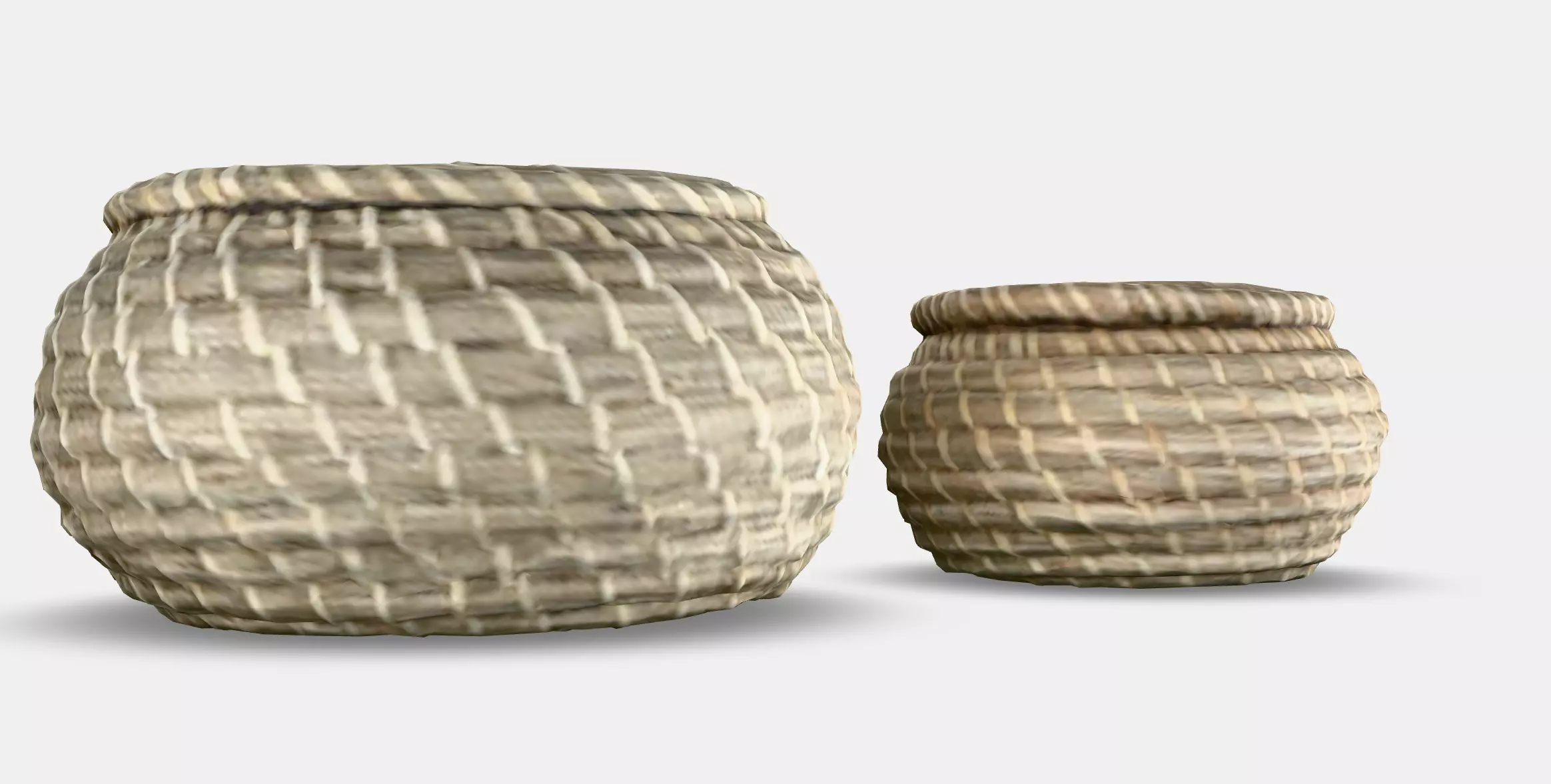FRYKEN basket with lid set of 3 Low-poly 3D model_0