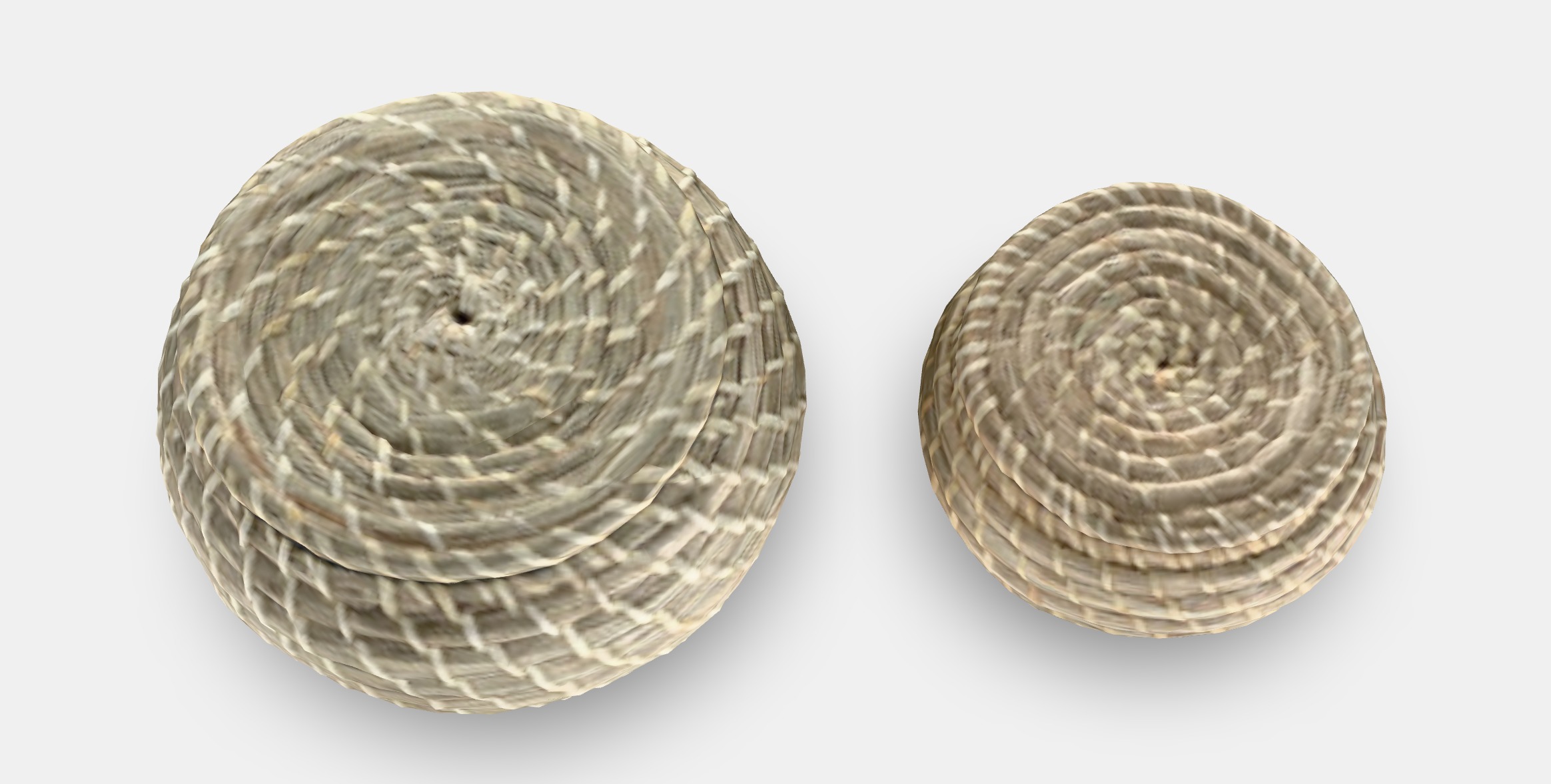 FRYKEN basket with lid set of 3 Low-poly 3D model_3