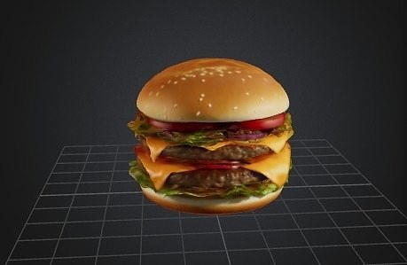 Double Cheese Burger Hamburger  Beef Burger  3D model