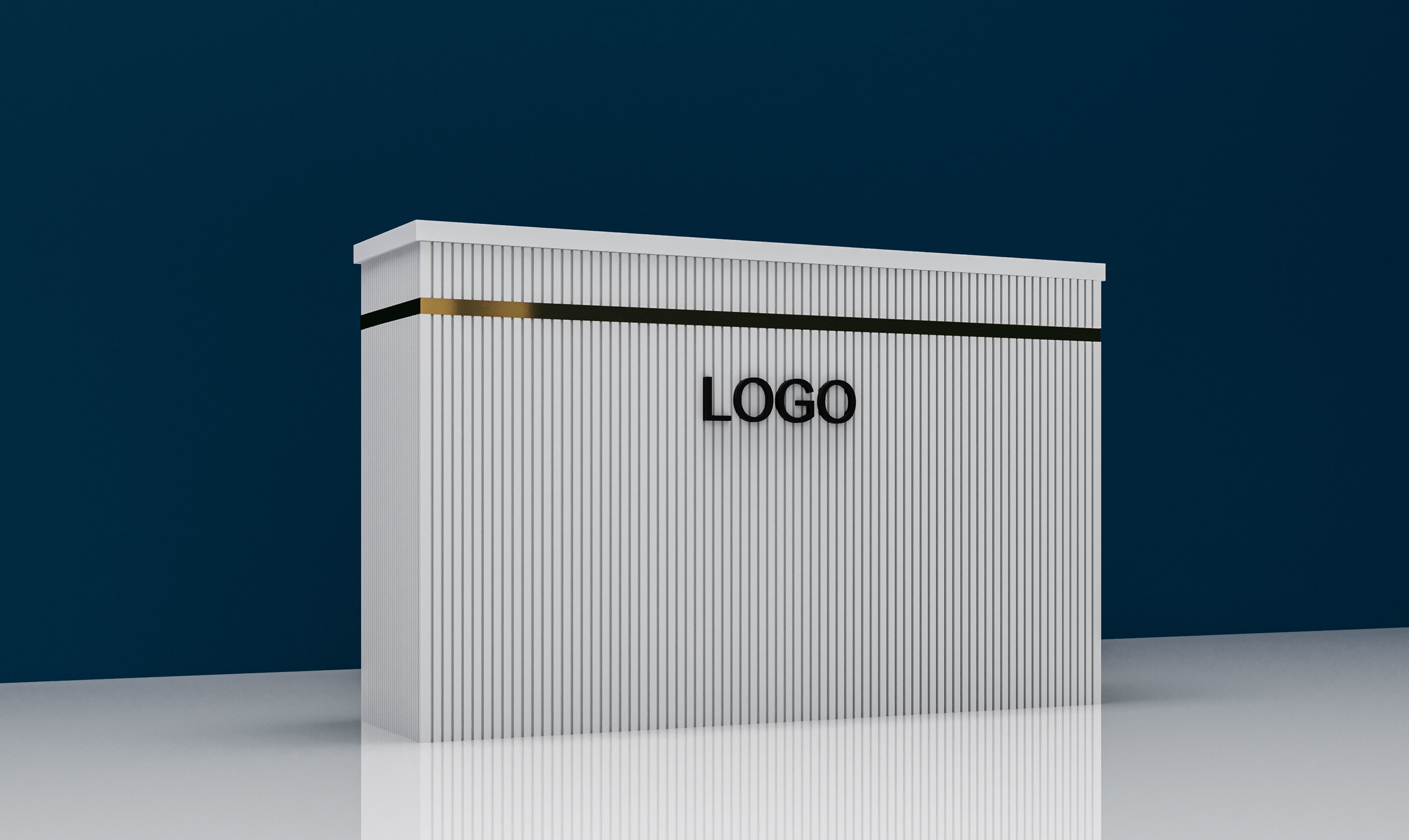 stage and cube and Reception table and gate and table  3D model_6