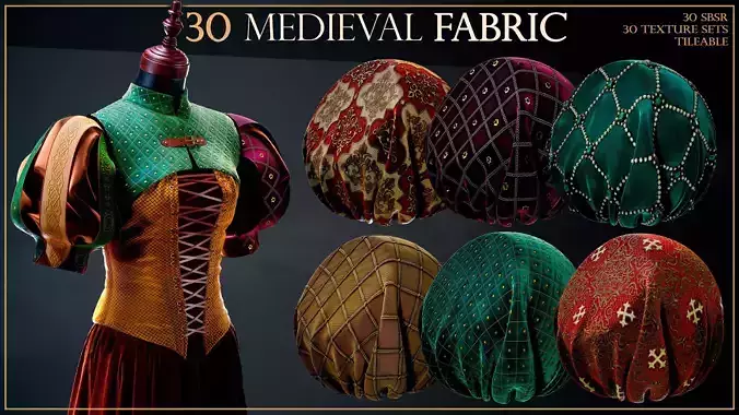 30 Medieval Fabric Materials 