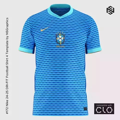 Nike 24-25 DRI-FIT Football Shirt 4 for CLO 3D