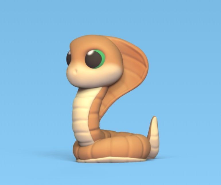 Cartoon Naja Snake 3D print model_2
