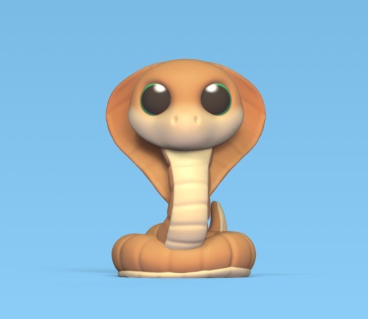 Cartoon Naja Snake 3D print model_1
