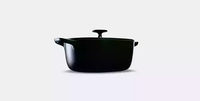 VARDAGEN Casserole with lid Low-poly 3D model