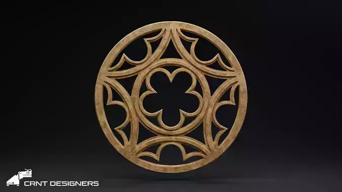 Round Gothic Window 3D model