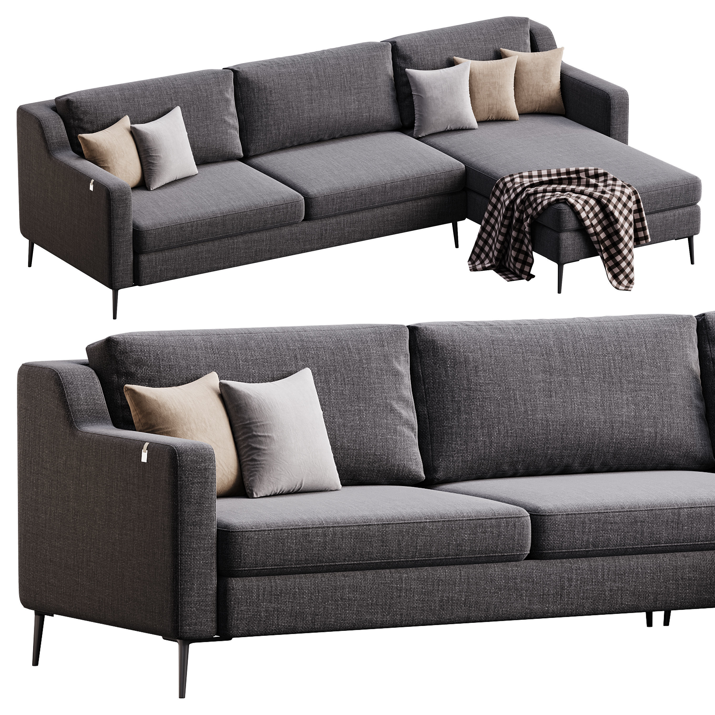 Corner sofa Halle L by Delavega 3D model_12