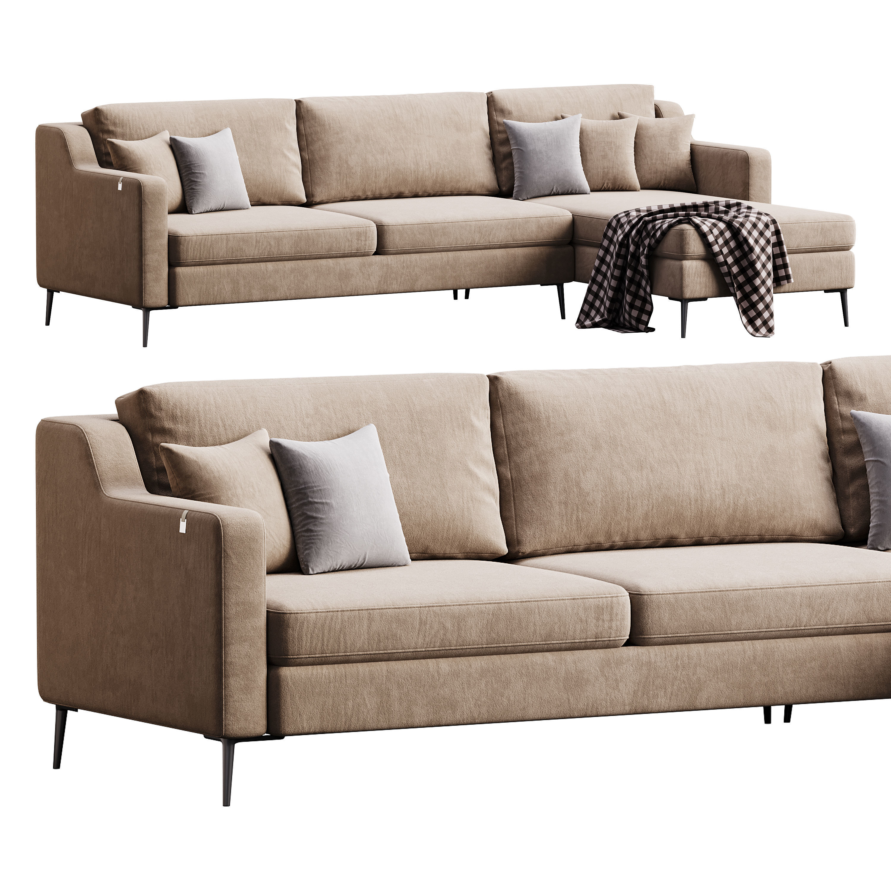 Corner sofa Halle L by Delavega 3D model_2