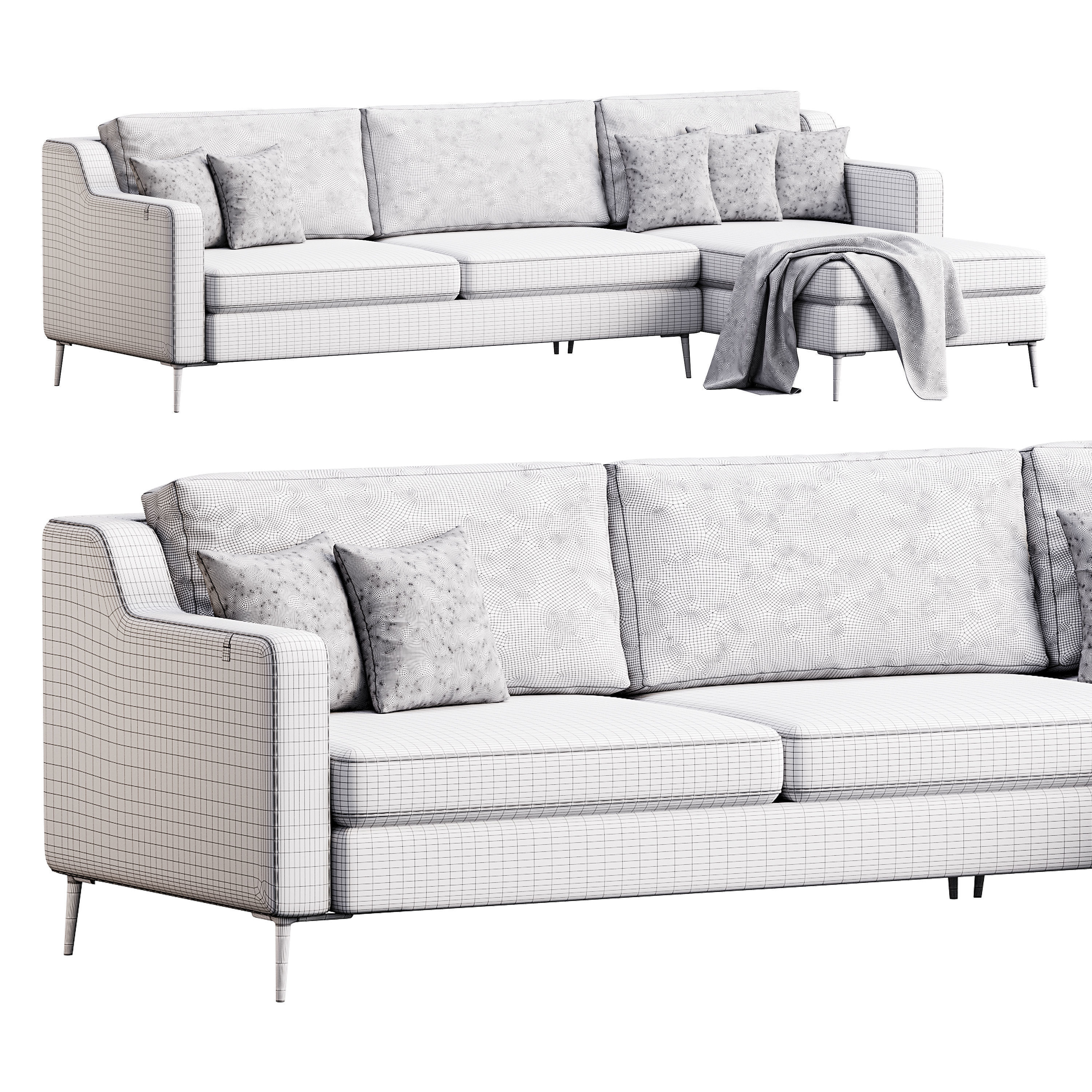 Corner sofa Halle L by Delavega 3D model_13