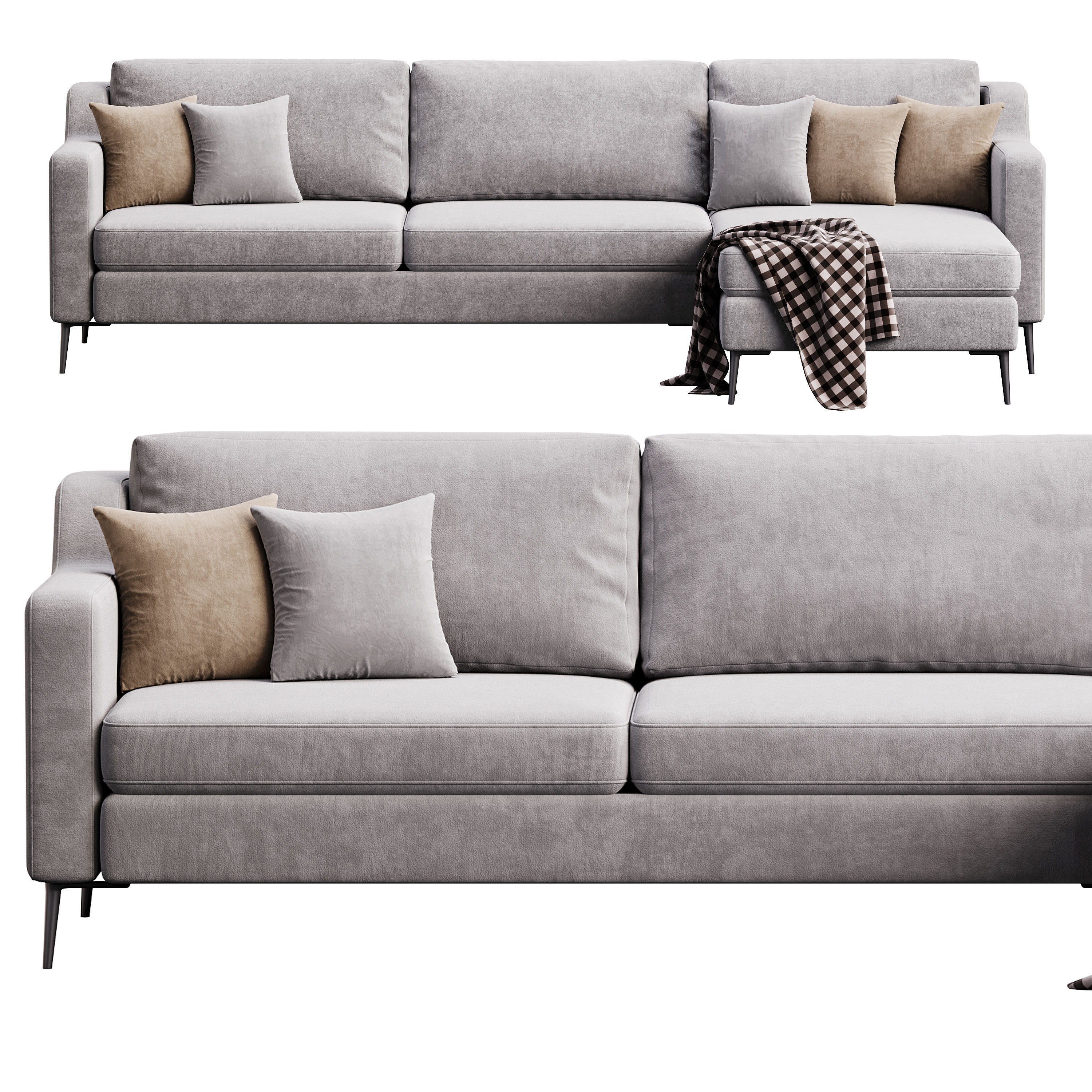 Corner sofa Halle L by Delavega 3D model_6