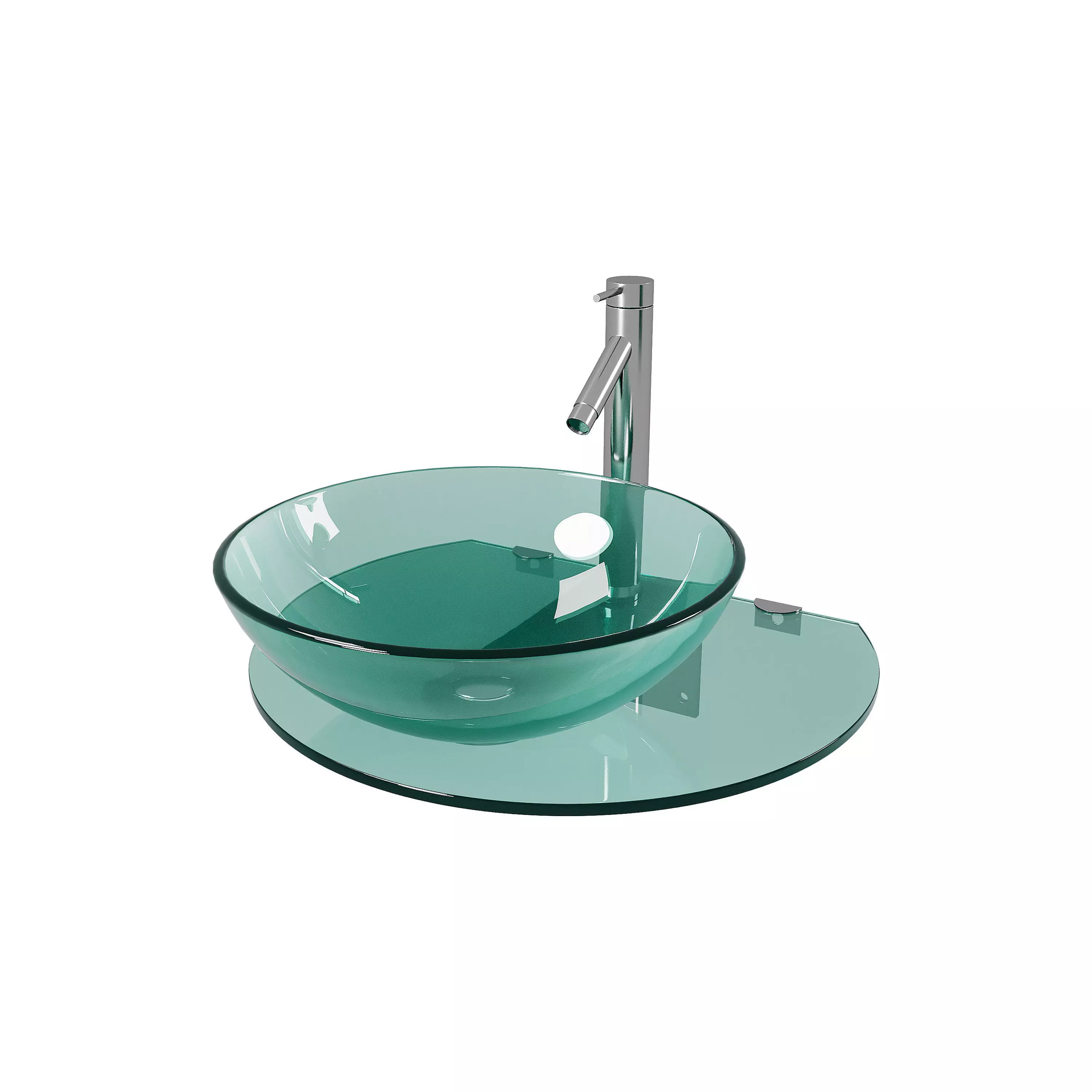 Corona 27 7 8 Glass Wall Mounted Bathroom Sink 3D model_0