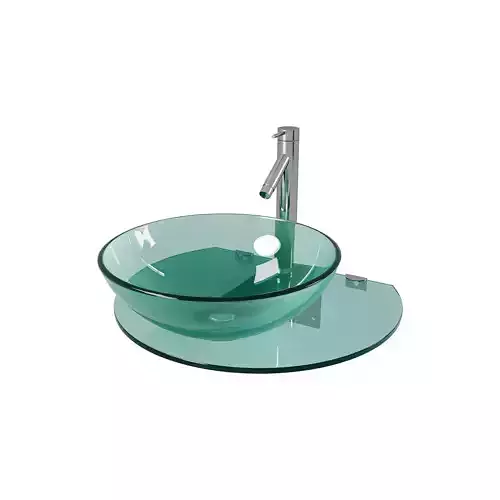 Corona 27 7 8 Glass Wall Mounted Bathroom Sink 3D model