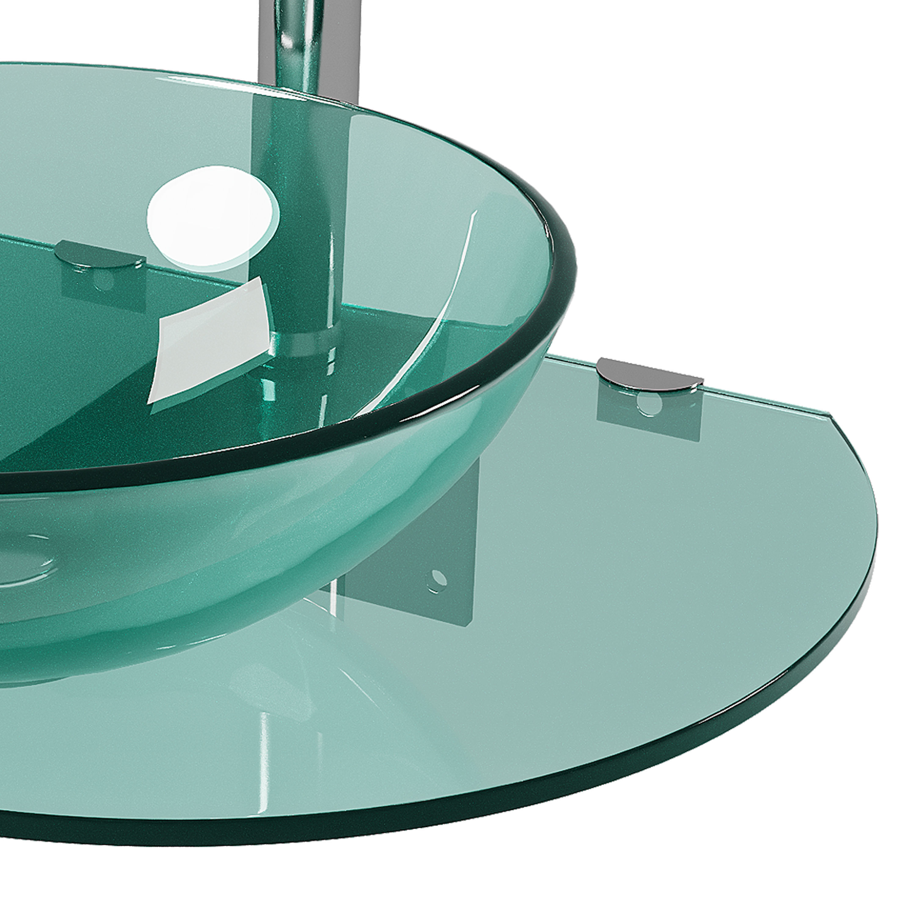 Corona 27 7 8 Glass Wall Mounted Bathroom Sink 3D model_9