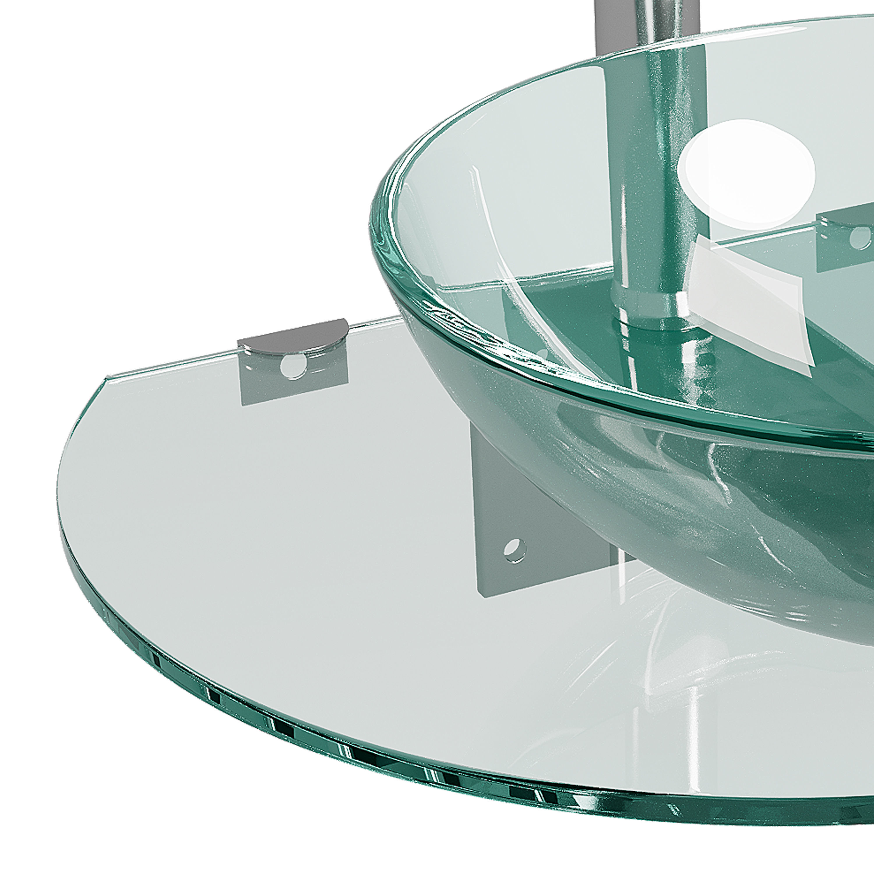 Corona 27 7 8 Glass Wall Mounted Bathroom Sink 3D model_8