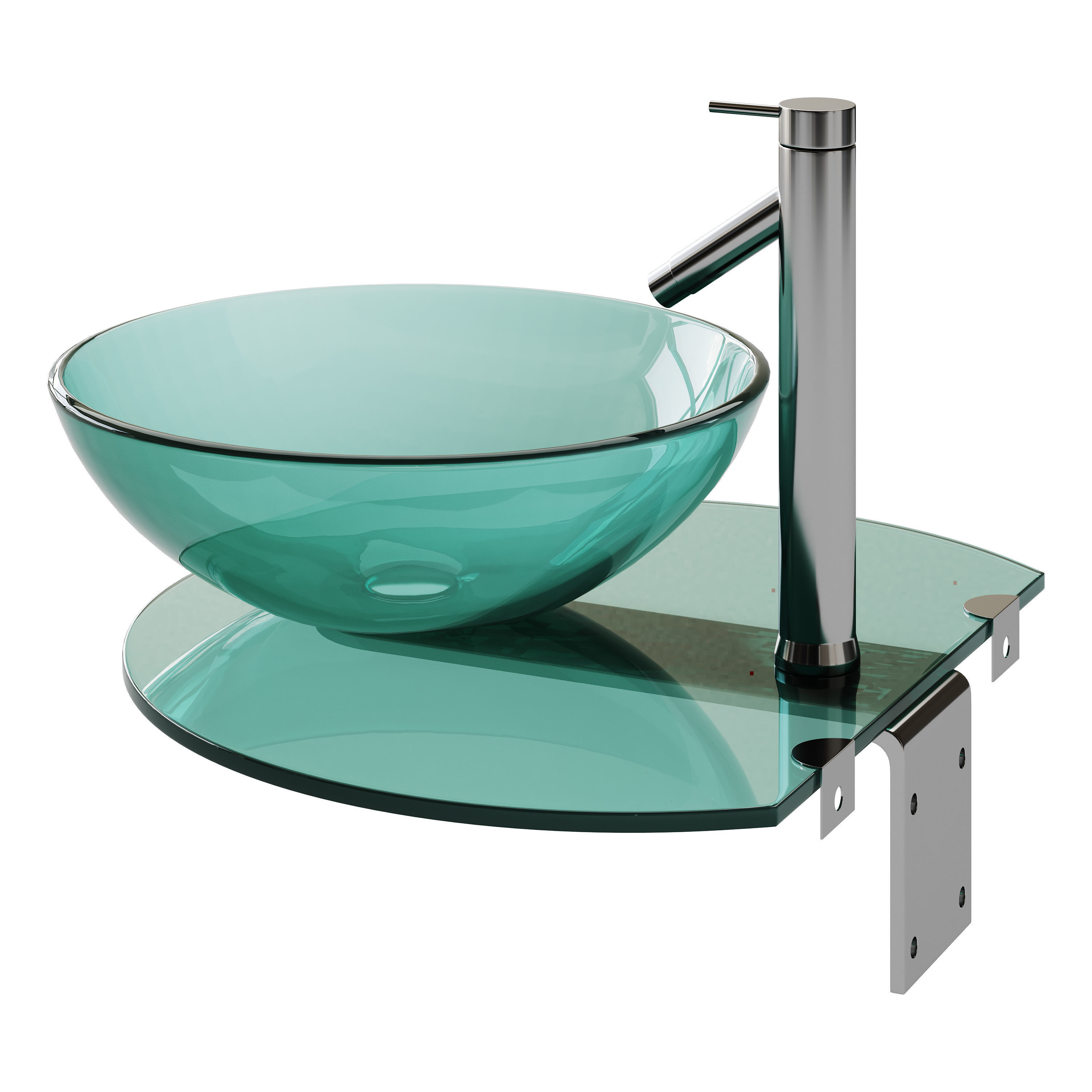 Corona 27 7 8 Glass Wall Mounted Bathroom Sink 3D model_6