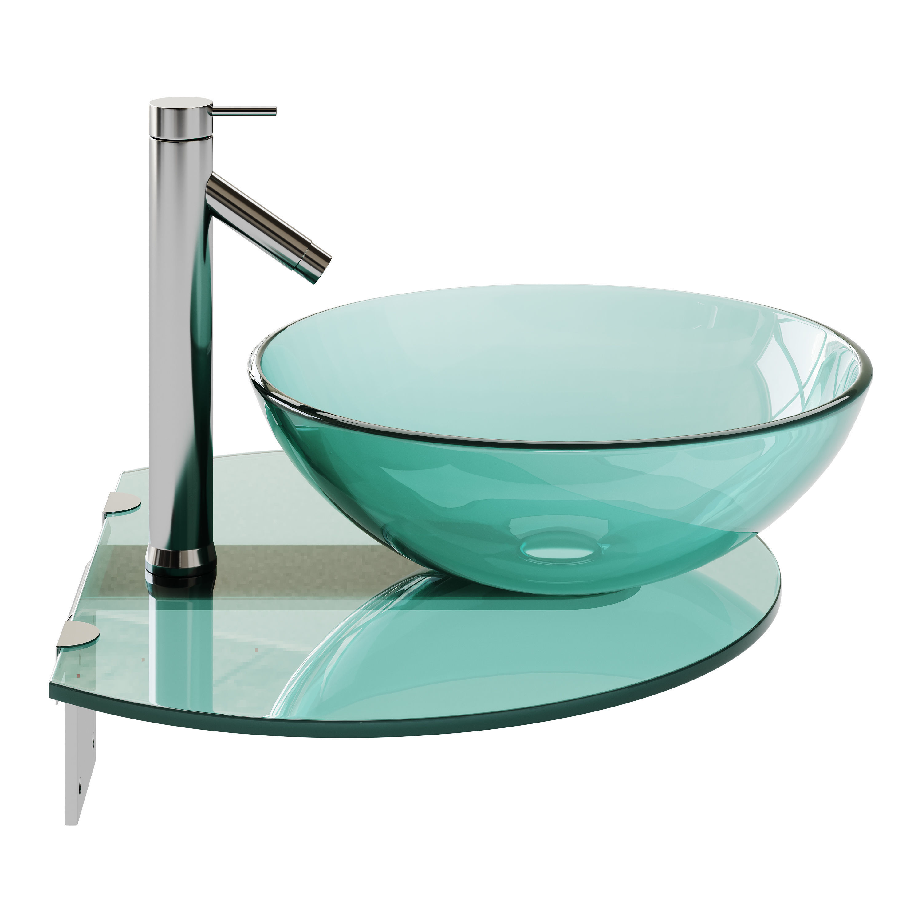 Corona 27 7 8 Glass Wall Mounted Bathroom Sink 3D model_5