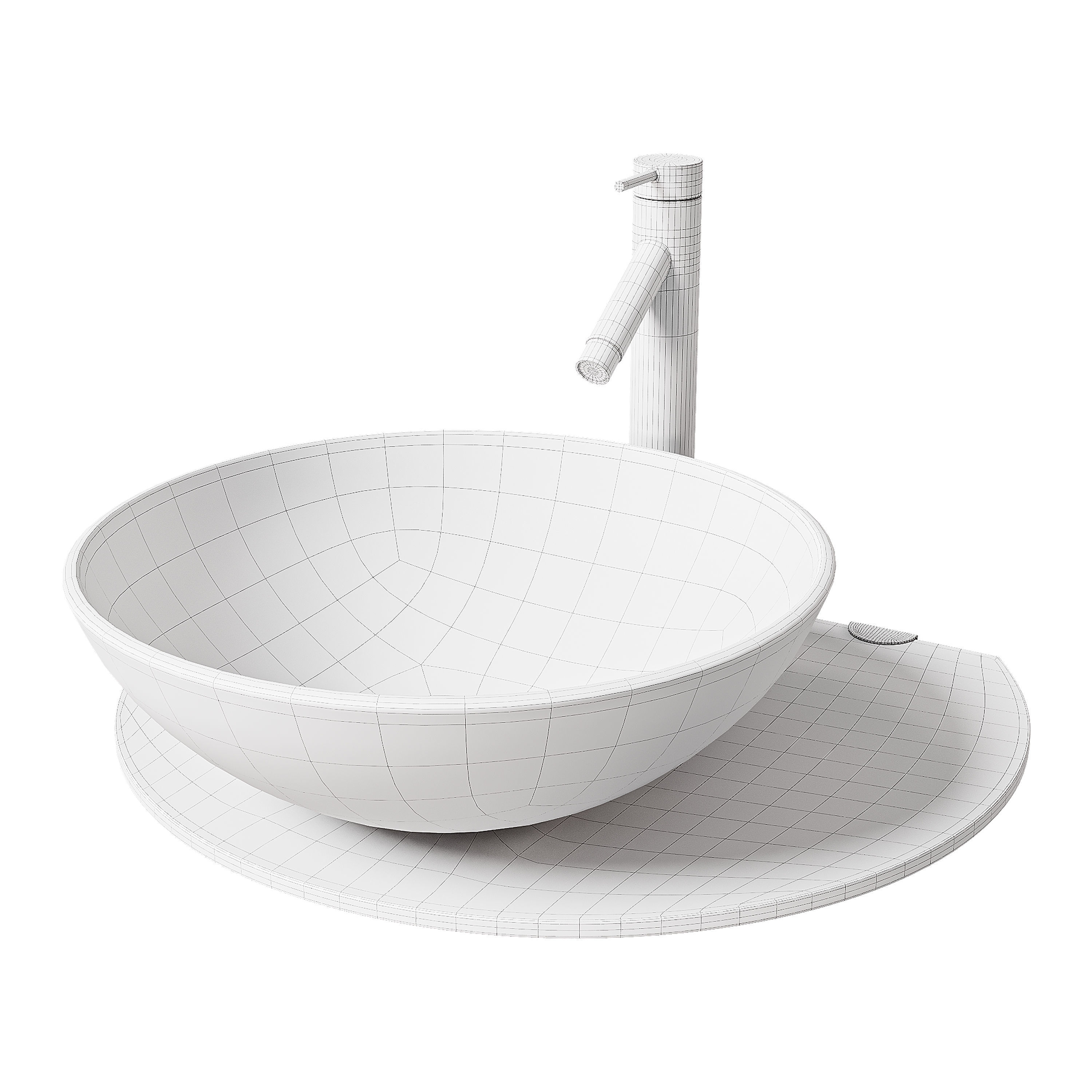 Corona 27 7 8 Glass Wall Mounted Bathroom Sink 3D model_13